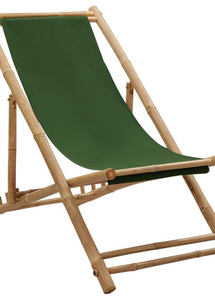 Ligstoel Bamboe En Canvas