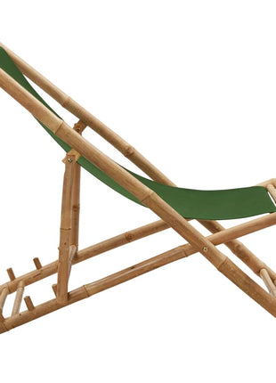 Ligstoel Bamboe En Canvas