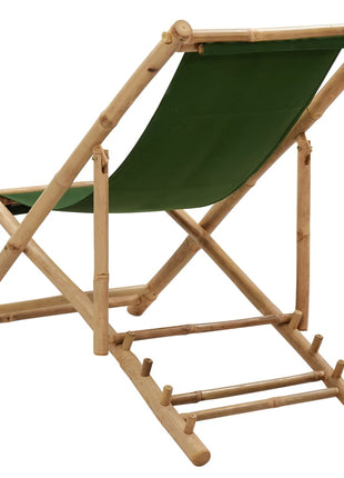 Ligstoel Bamboe En Canvas
