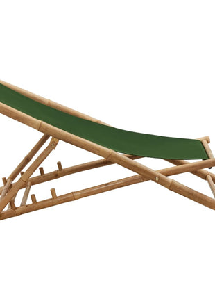 Ligstoel Bamboe En Canvas