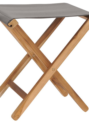 Stoelen inklapbaar 2 st massief teakhout en stof donkergrijs