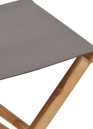 Stoelen inklapbaar 2 st massief teakhout en stof donkergrijs