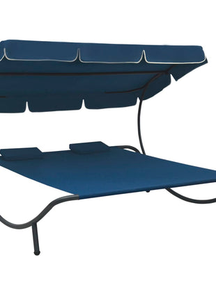 Loungebed Met Luifel En Kussens