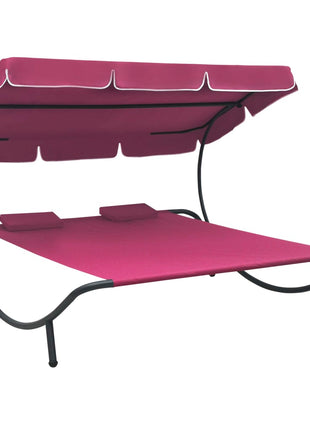 Loungebed Met Luifel En Kussens