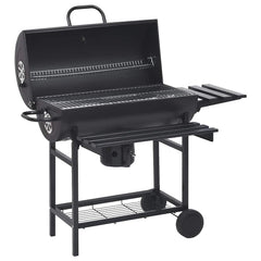 Barbecuevat Met Wielen En Schappen 115X85X95 Cm Staal Zwart