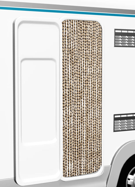 Vliegengordijn Chenille Beige En Bruin