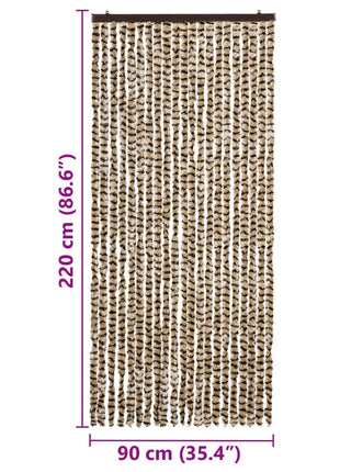 Vliegengordijn Chenille Beige En Bruin