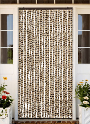 Vliegengordijn Chenille Beige En Bruin