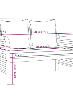 2-Delige Loungeset Met Te Kussens Massief Hout