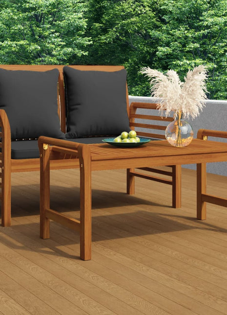 2-Delige Loungeset Met Te Kussens Massief Hout