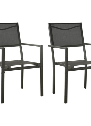 Tuinstoelen Textileen En Staal Zwart En Antracietkleurig