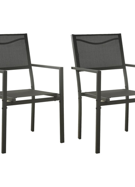 Tuinstoelen Textileen En Staal Zwart En Antracietkleurig