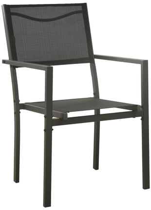Tuinstoelen Textileen En Staal Zwart En Antracietkleurig