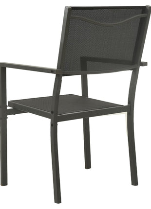 Tuinstoelen Textileen En Staal Zwart En Antracietkleurig
