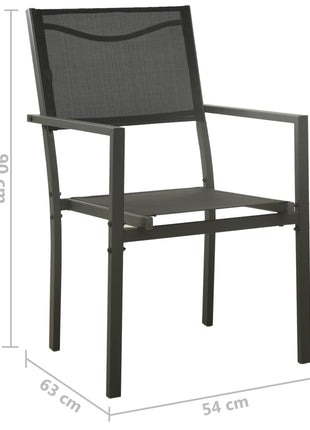 Tuinstoelen Textileen En Staal Zwart En Antracietkleurig