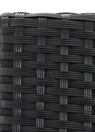 Tuinbarkrukken met kussens 2 st poly rattan zwart