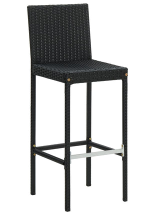 Tuinbarkrukken met kussens 4 st poly rattan zwart