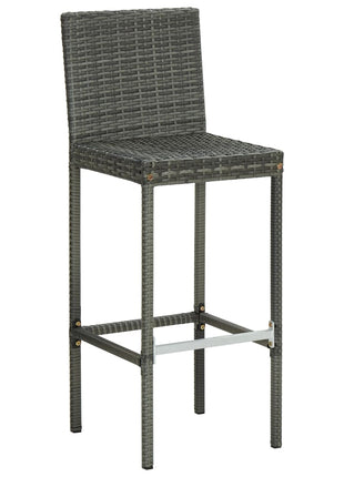 Tuinbarkrukken met kussens 4 st poly rattan grijs