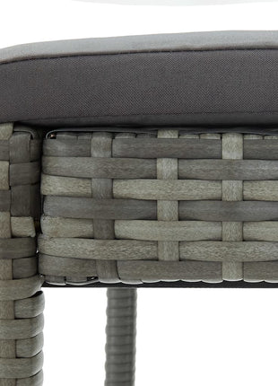 Tuinbarkrukken met kussens 4 st poly rattan grijs