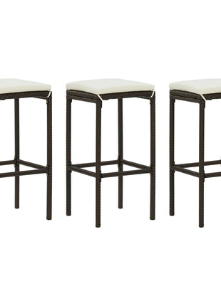 Barkrukken Met Kussens Poly Rattan