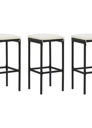 Barkrukken Met Kussens Poly Rattan