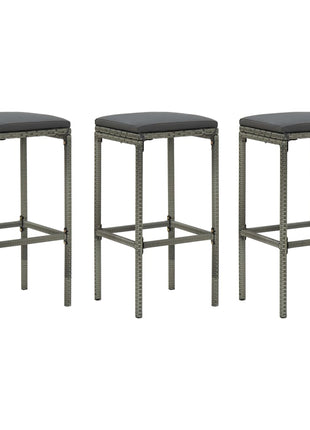 Barkrukken Met Kussens Poly Rattan