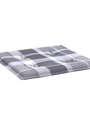 Tuinstoelkussens 6 st 50x50x3 cm oxford stof ruitpatroon grijs