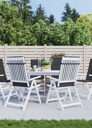 Tuinstoelkussens 6 st hoge rug 120x50x3 cm stof zwart