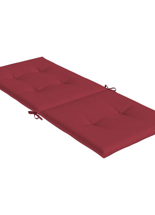 Tuinstoelkussens 2 st hoge rug 120x50x3 cm stof wijnrood