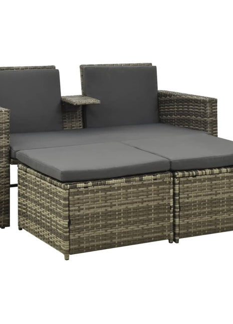 4-Delige Loungeset Met Kussens Poly Rattan