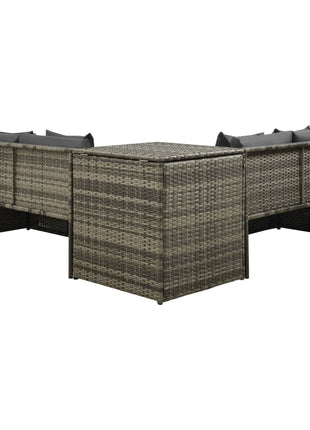 Loungeset Met Kussens Poly Rattan
