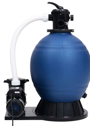 Zandfilter Met 7 Instellingen En 1000 W Pomp Blauw En Zwart