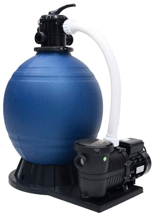 Zandfilter Met 7 Instellingen En 1000 W Pomp Blauw En Zwart