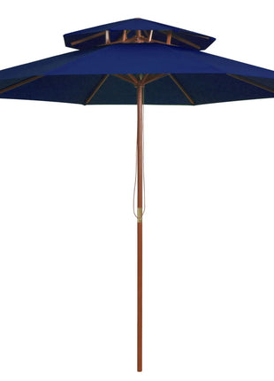 Dubbeldekker Parasol 270X270 Cm Houten Paal Wit
