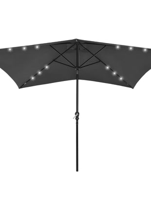 Parasol Met Led's En Stalen Paal 2X3 M