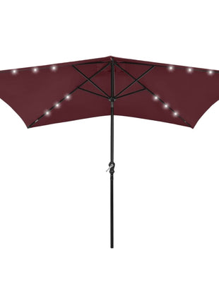 Parasol Met Led's En Stalen Paal 2X3 M