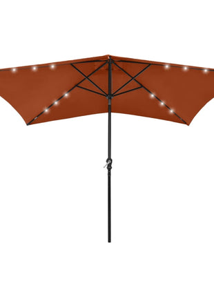 Parasol Met Led's En Stalen Paal 2X3 M