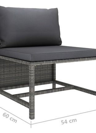 3-Delige Loungeset Met Kussens Poly Rattan