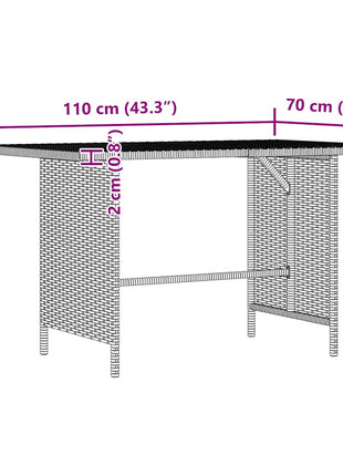 Tuintafel 110X70X65 Cm Poly Rattan