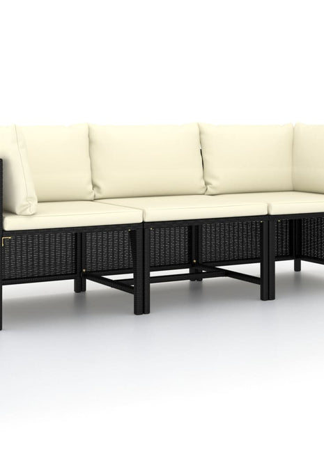 Tuinbank 3-Zits Met Kussens Poly Rattan
