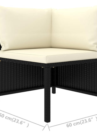 Tuinbank 3-Zits Met Kussens Poly Rattan