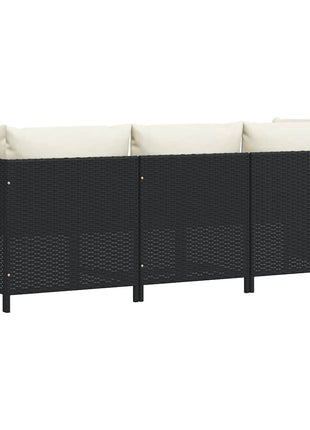 Tuinbank 3-Zits Met Kussens Poly Rattan
