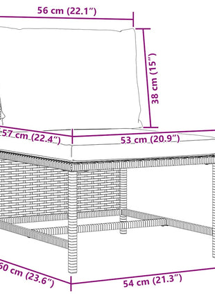 4-Delige Loungeset Met Kussens Poly Rattan