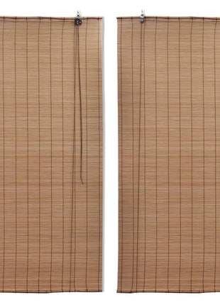 Rolgordijnen 2 St 150X220 Cm Bamboe Bruin