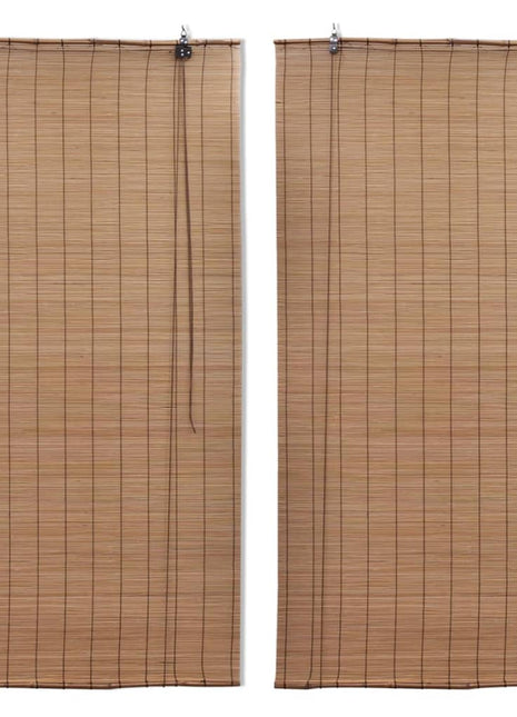 Rolgordijnen 2 St 150X220 Cm Bamboe Bruin