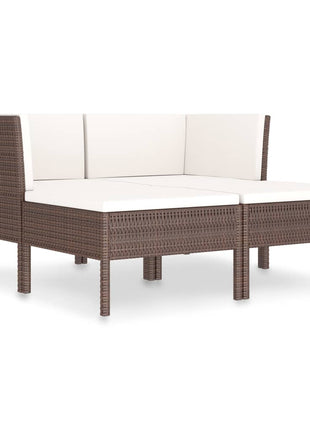 4-Delige Loungeset Met Kussens Poly Rattan