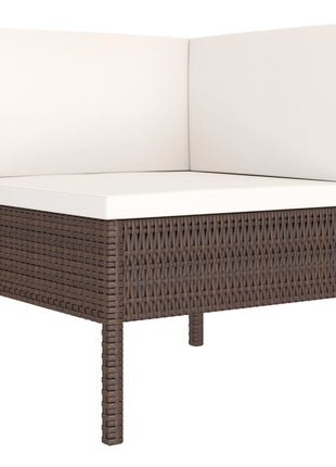 4-Delige Loungeset Met Kussens Poly Rattan