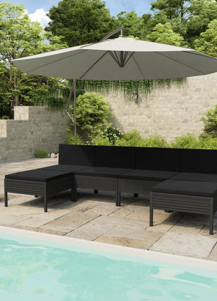 6-Delige Loungeset Met Kussens Poly Rattan