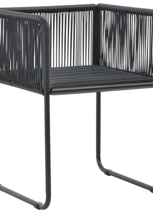 Tuinstoelen Met Kussens Poly Rattan Zwart