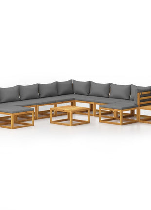 12-Delige Loungeset Met Kussens Massief Acaciahout